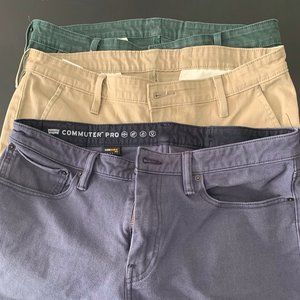 3 Levi's Commuter Pants 36x32